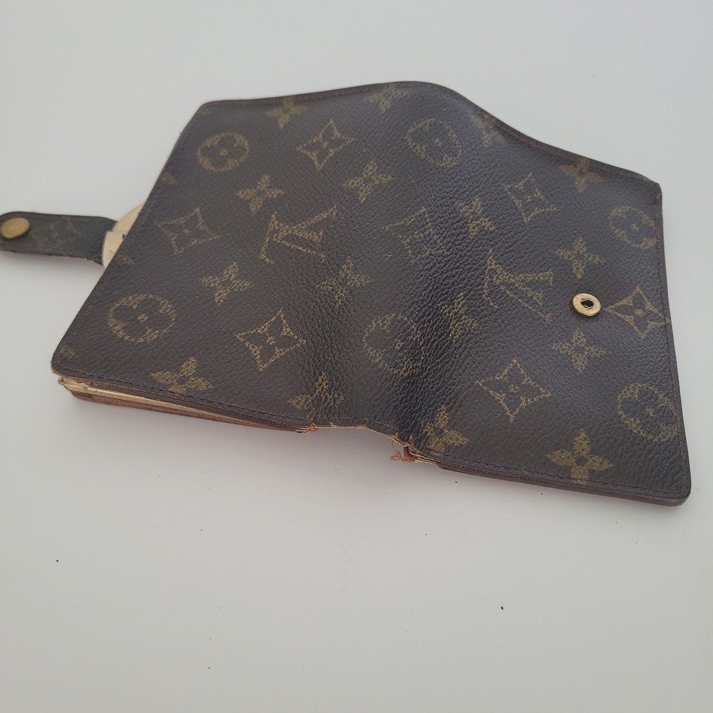 Louis Vuitton Monogram French Purse Wallet Kiss Lock MI0969 Vintage Brown - Picture 10 of 11